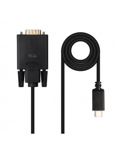 Nanocable Cable Conversor USB-C a VGA - USB-C M-Hdb15 M - 1.8m - Color Negro