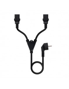 Nanocable Cable de Alimentacion CEE7 Macho a 2x C-13 Hembra 3m - Color Negro