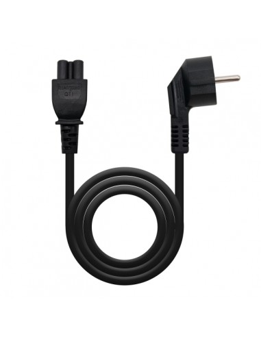Nanocable Cable de Alimentacion CEE7 Acodado Macho a M-C5 Hembra Trebol 2m - Color Negro