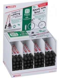 Edding 3000 Expositor con 48 Rotuladores Permanentes - Punta Redonda de 1.5mm - Trazo entre 1.5 y 3mm - Recargable - Secado