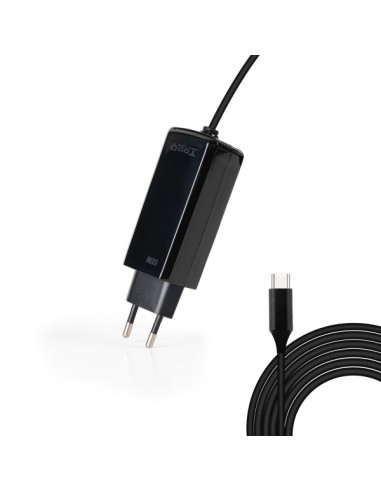 Tooq Cargador de Portatil GaN USB-C PD 100W - Cable de 1.80m - Color Negro