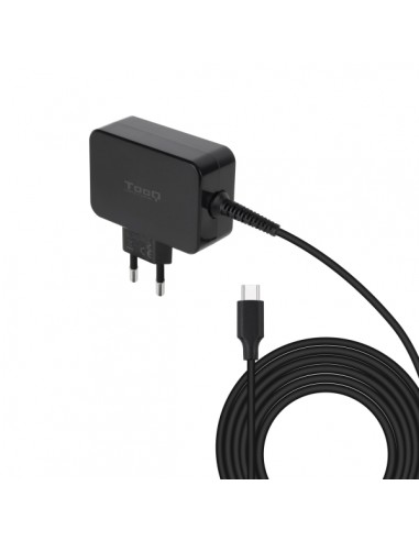 Tooq Cargador de Portatil GaN USB-C PD 45W - Cable de 1.80m - Color Negro