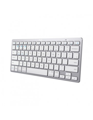 Trust Mini Teclado Ultrafino Inalambrico - Conectividad Bluetooth 4.0 - Idioma Español - Color Gris