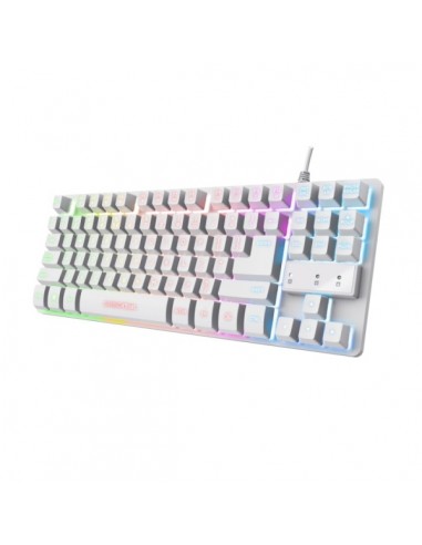 Trust Teclado de Membrana USB - Iluminacion LED - Cable de 1.35m - Color Blanco
