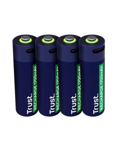 Trust Pack de 4 Pilas Recargables 1700 mAh AA