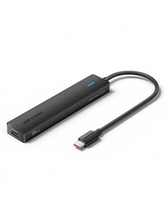 Vention HUB 5 en 1 USB-C a 2xUSB-C 3.2 Gen2 2xUSB-A 3.2 Gen2 USB-C 10G - 0.15m - Color Negro