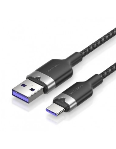Vention Cable USB-C 2.0 a USB-A 6A 100W - 2m - Trenzado - Color Negro