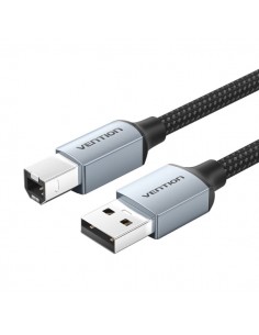 Vention Cable Impresora USB 2.0 Macho a USB-B Macho - 2m - Trenzado - Color Gris