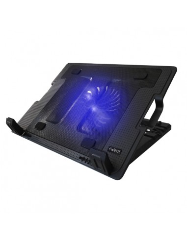 Ewent Soporte para Portatil - Ventilador Grande Silencioso hasta 17" - 2 Puertos USB - Color Negro