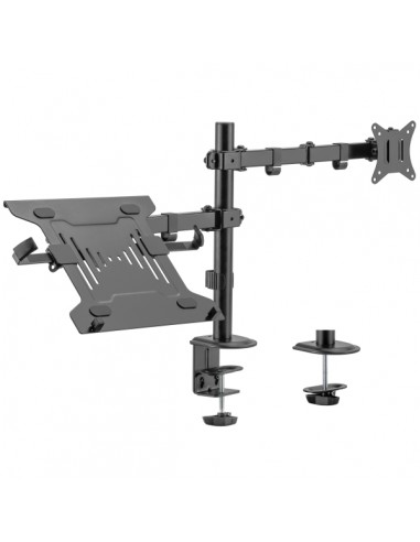 Ewent Soporte de Escritorio para 1 Monitor y 1 Portatil 34"- hasta 9 kg - Color Negro