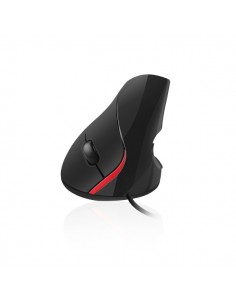 Ewent Raton con Cable - Raton Vertical - 1000dpi - Longitud del Cable 1.25m - Ergonomico - Color Negro