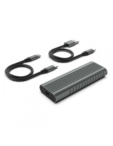 Ewent Caja Externa USB 3.2 - USB-C SSD sin Tornillos - Cable USB C-C y USB C-A - Color Gris