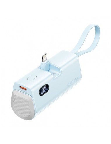 Vention PowerBank 4800mAh - Lightning - Carga Rapida 22.5W - Conector Plegable - Color Azul