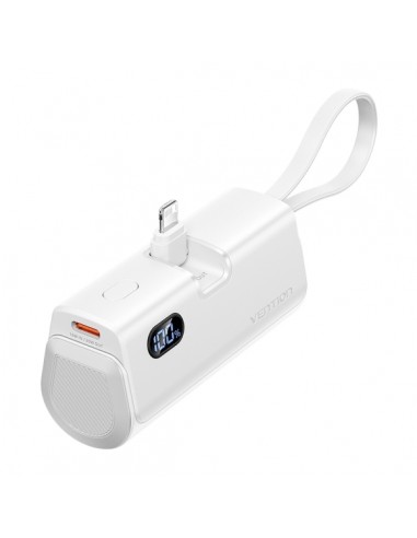 Vention PowerBank 4800mAh - Lightning - Carga Rapida 22.5W - Conector Plegable - Color Blanco