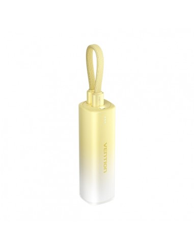 Vention PowerBank 5000mAh - USB-C-Lightning - Carga Rapida 20W - Color Amarillo