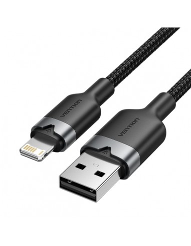 Vention Cable USB-A a Lightning 2.4A - 1m - Trenzado - Color Negro