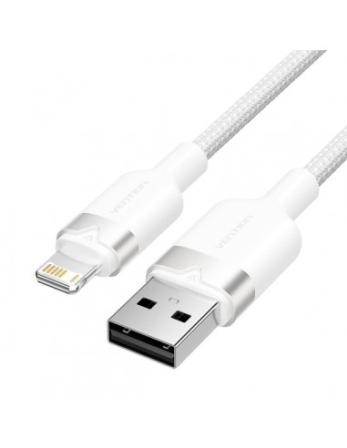 Vention Cable USB-A a Lightning 2.4A - 1m - Trenzado - Color Blanco