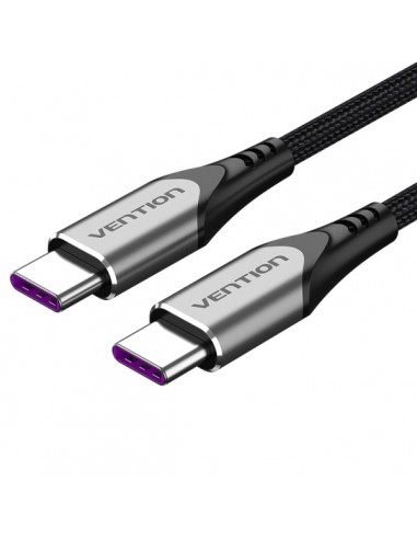 Vention Cable USB-C 2.0 a USB-C 2.0 5A 100W - 1.5m - Trenzado - Color Gris