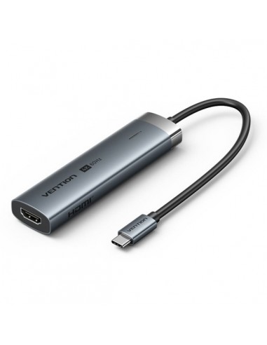 Vention Docking Station 6 en 1 USB-C a HDMI 3xUSB3.0 USB-C 3.2 G1 PD 100W - 0.15m - Color Gris