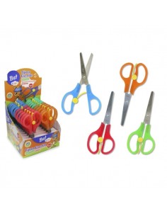 Bismark Bat Tijera Escolar 13cm con Freno - Mangos en Plastico - Punta Roma - 4 Colores Surtidos