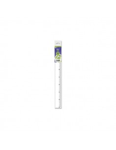 Bismark Regla Milimetrada 40cm - Fabricada en Plastico - Ideal para Colegio - Transparente