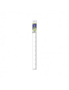 Bismark Regla Milimetrada 50cm - Fabricada en Plastico - Ideal para Colegio - Transparente