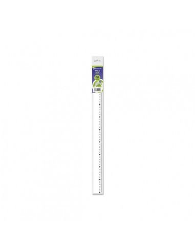Bismark Regla Milimetrada 50cm - Fabricada en Plastico - Ideal para Colegio - Transparente