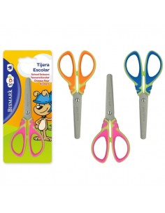 Bismark Kids Basic Tijera Escolar - Mangos en Plastico - Punta Roma - 3 Diseños Surtidos