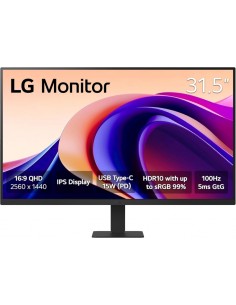 LG Monitor LED 31.5" IPS QHD HDR10 100Hz - Respuesta 5ms - Angulo de Vision 178-- 16 9 - HDMI-USB-C - VESA 100x100mm