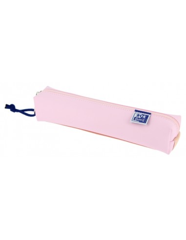 Oxford Live & Go Estuche Cuadrado Pequeño - Material Acolchado - Goma Elastica para unirlo al Cuaderno - Color Rosa