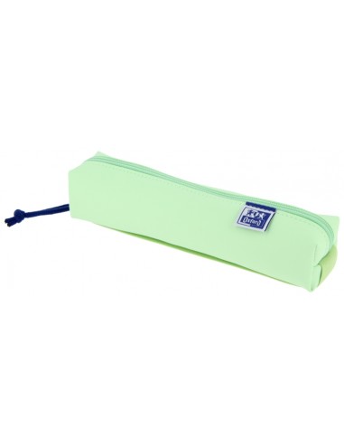 Oxford Live & Go Estuche Cuadrado Pequeño - Material Acolchado - Goma Elastica para unirlo al Cuaderno - Color Verde