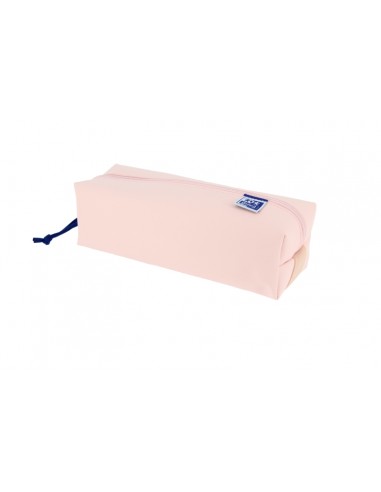Oxford Live & Go Estuche Cuadrado Grande - Material Acolchado - Goma Elastica para unirlo al Cuaderno - Color Rosa