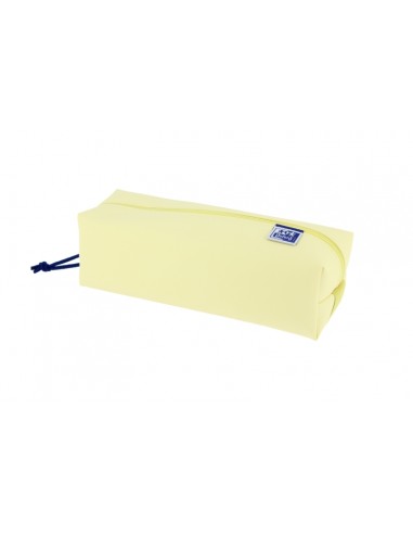 Oxford Live & Go Estuche Cuadrado Grande - Material Acolchado - Goma Elastica para unirlo al Cuaderno - Color Amarillo