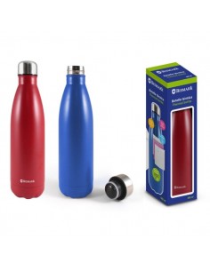 Bismark Botella Termica 500ml - Aislamiento de Vacio de Doble Pared - Tapon Hermetico - Colores Rojo y Azul