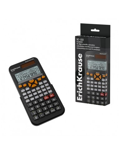 ErichKrause SC-222 Classic Calculadora Cientifica con Pantalla LCD de 10 Digitos - 240 Funciones Integradas - Alimentacion