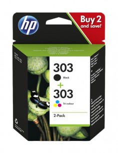 HP 303 Negro-Color Pack de 2 Cartuchos de Tinta Originales - 3YM92AE