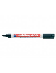 Edding 400 Rotulador Permanente - Punta Redonda - Trazo 1 mm. - Recargable - Secado Rapido - Color Negro
