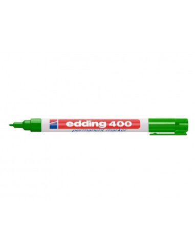 Edding 400 Rotulador Permanente - Punta Redonda - Trazo 1 mm. - Recargable - Secado Rapido - Color Verde