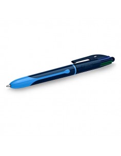 Bic 4 Colours Smooth Drop Boligrafo de Bola Retractil - Punta Media de 1.0mm - Escritura un 40-mas Suave - 4 Colores