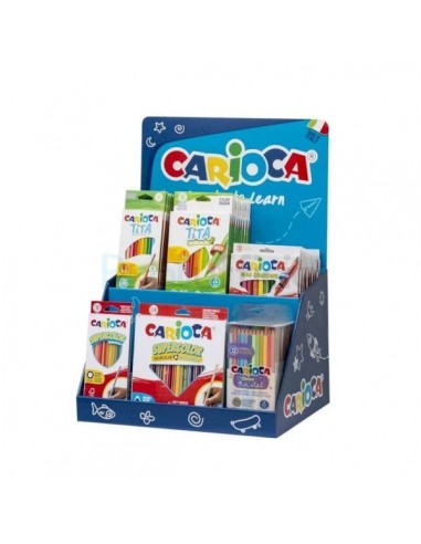 Carioca Expositor Lapices de Colores Incluye 12 Tita Box 12uds-12 Tita Triangular Box 24uds-4 Maxi Wax Crayons 24uds-12