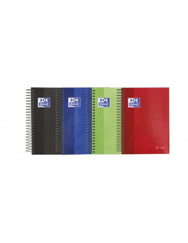 Oxford School Agenda Escolar 25 26 Espiral Dia Pagina - Tamaño 8-- Tapa Extradura Peliculado Brillante - Esquinas