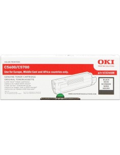 OKI C5600 C5700 Negro Cartucho de Toner Original - 43324408