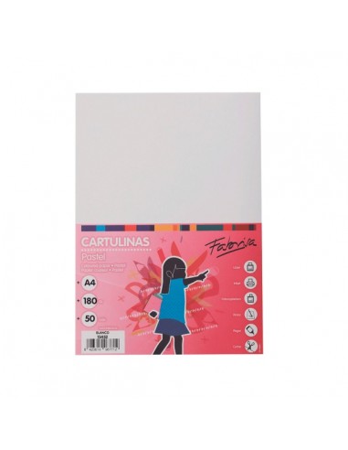 Fabrisa Pack de 50 Cartulinas 180 g m² - Tamaño A4 - Color Blanco