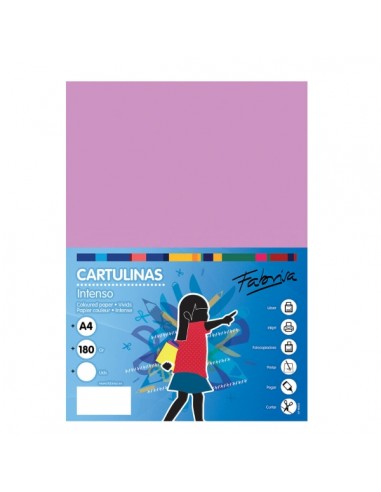 Fabrisa Pack de 50 Cartulinas 180 g m² - Tamaño A4 - Color Lila