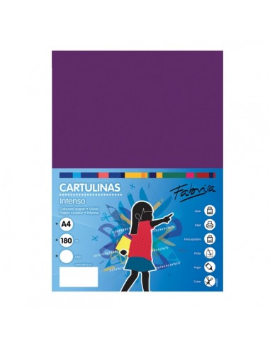 Fabrisa Pack de 50 Cartulinas 180 g m² - Tamaño A4 - Color Morado