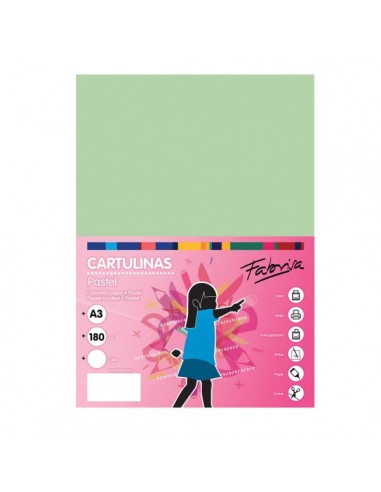 Fabrisa Pack de 25 Cartulinas 180 g m² - Tamaño A3 - Color Verde Claro
