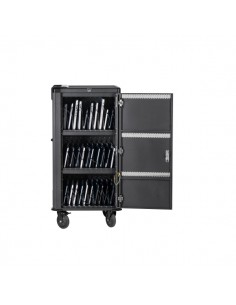 Ewent EW1702 Armario de Carga - 30 Dispositivos - Sistema de Carga Inteligente - USB-C PD 65W --Color Negro