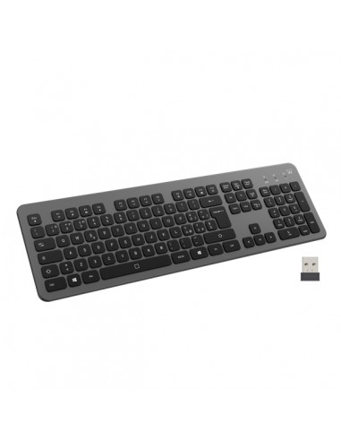 Ewent EW3296 Teclado Inalambrico Multiconexion - 3 Conexiones Simultaneas - 1xWireless 2.4GHz-2xBluetooth 5.0 - Color Negro