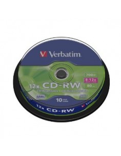 Verbatim CD-RW Regrabable 8-12x 700MB (Tarrina 10 Uds)