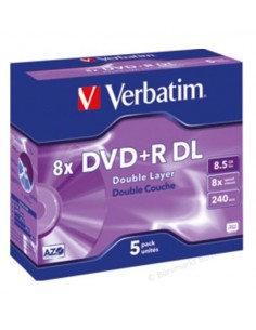 Verbatim DVD R Doble Capa 8x 8.5GB Caja (Pack 5 Uds)